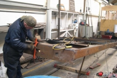 Meanwhile, Adrian has raised one end of carriage No. 24’s frames to a comfortable working height …
