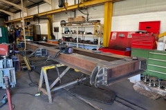 Traverser Construction at Statfold Engineering- The frames are now welded together and wheel carriers added.