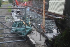 Meanwhile in Corris, the rebuilding of part of the wall between the station and Braichgoch Farm Accommodation Crossing ...