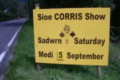 Monday, 24.8.15. Besides our “Model Railway Exhibition” signs now erected, new signs for the Corris & District Show have made their appearance.