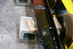 In the Engine Shed, the rear of No. 6’s new front buffer beam has been finish painted.