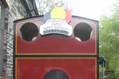 Benjamin Fisher has had the train headboard named for his birthday …