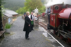 Sunday, 24.5.15. It’s a family affair – Amanda (Guard), Graeme (Controller) and Patrick (Driver) Jolley are operating the trains today, with Trefor as Fireman.