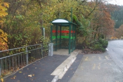 Yesterday, a new 'bus shelter was installed at the Braichgoch Hotel - slightly larger than the previous one. Those in other villages have a luggage rack, but ours at least has an aerial!