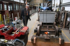 … and Adrian has turned over the frames of the “Queen Mary” waggon to access and refurbish fittings from the underside.