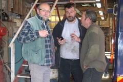 … while Charles, Patrick and Trefor are engaged in discussions in the Engine Shed.