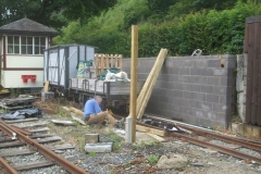 … John has started setting up support posts for the Heritage Waggon shelter …