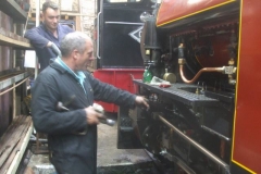 … with Jack joining in later to prepare the loco for use tomorrow.