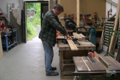 … and Neil is cutting boards to make more palings for the fence at Corris station.