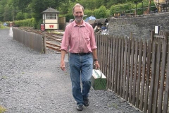 Have no fear – Richard heads purposefully towards the Carriage Shed.