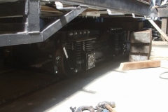 … until, with a re-arrangement of packing, one bogie can be run underneath to its approximate final position.