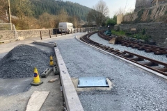 With blockwork complete, the platform has been infilled and packed down