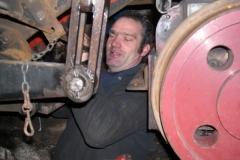 … and soon gets to work dismantling under the firebox of No. 7.