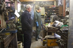 … and later, discusses the lathe with Phil, who has been giving it a thorough service …