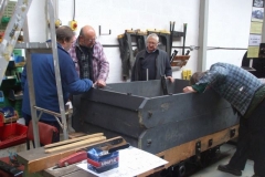 Meanwhile, a good gang are working on the Heritage waggon …