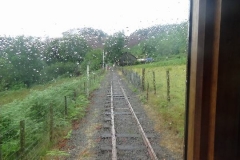 The view to the rear as another train departs Maespoeth …