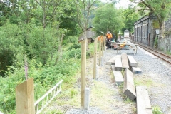 The TR Tracksiders have made a start on a new fence for the North Platform at Maespoeth