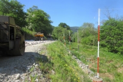 ... after he and Paul had lifted the overhead cable protection measures on to the gabion wall for added visibility.