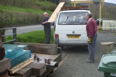Andy arrives with glass, timber and other goodies for carriage Nos. 23 & 24 …
