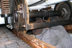 … and Steve tries lubricating the bogie rollers under carriage No. 22 to try and eradicate a persistent squeak …