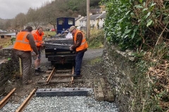 Saturday, 29.1.2022. The first of the new sleepers start to be set out.