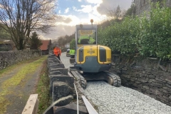 Thursday, 27.1.2022. New ballast is being spread and levelled.