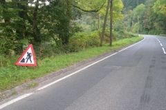 Road signs are set up …