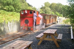 …as No. 7 heads towards Corris in the sunshine.