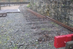 Saturday, 31.12.2021. Track on the the platform road at Corris was lifted on Wednesday, 29.12.2021 ...