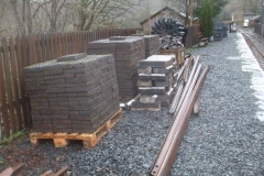 The paviors and edge blocks were neatly stacked on pallets at Maespoeth by Jack and others on Tuesday, 28.12.2021.