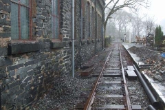 … was done in snatches, like the removal of the scaffolding around the revised watering point outside the Engine Shed...