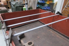 By the end of the day, three tie bars have been completed for the Heritage waggon frames - and primed ...