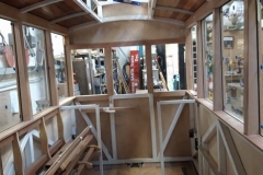 The north compartment with more of the steel frame hidden from view and seven more windows fitted