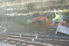 …further excavation work has been carried out prior to building a new wall between Signal Box and the ballast loading bank …