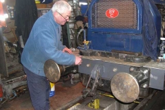 … while Bob tidies up the surrounding footplate and prepares the infill plate behind the new beam.