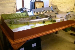 In Corris, Bill has assembled (with others) a table made at home to take the model of our proposals for Corris station to be put on display …
