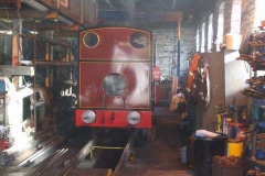 Sunday, 2nd April 2017. No. 7 is steamed in the Engine Shed on the Training Weekend …