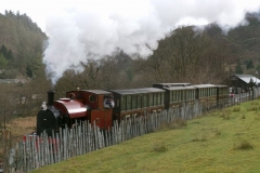 The last train of the day heads back towards Corris.