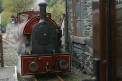 Soon, they are crowding the footplate as No. 7 approaches its train …