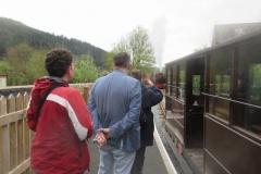 Once at, and then running around in Corris, there is much interest from passengers as No. 7 approaches ...
