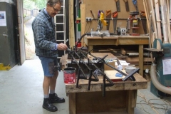 Thursday, 5.9.2019. Tony finishes off gloss black on the carriage handrails …