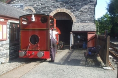 Tuesday, 30.8.2022. Zach and Theo have pulled No. 7 out of the Engine Shed to work on the boiler ...