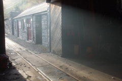 The weak winter sunshine adds to the atmosphere in the Engine Shed!