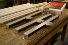 Elsewhere, previously unpainted brake beams for carriage No. 22 have been removed, cleaned down and primed for painting …