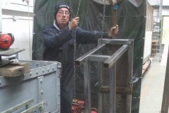 Tuesday, 17.5.2022. Adrian moves his new welding bench into a more advantageous position for further welding ...
