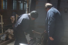 Tuesday, 31.5.2022. Adrian adds a touch of refinement to removing the bottom plank from the S&T Van ...