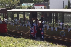 ... pulling a nicely decorated Corris coach.