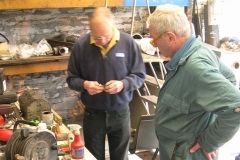 Tuesday, 7.4.15. Chris & Bob sort out items of point rodding for the working party later in the month …