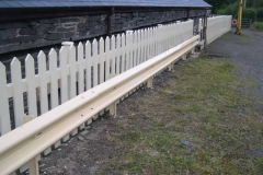 Monday, 4.8.14. The fence and crash barrier adjacent to the car park at Maespoeth, have received fresh paint …