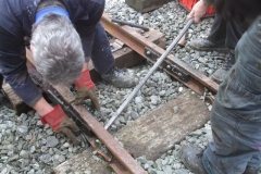 … and the newly laid rails are connected to the old.